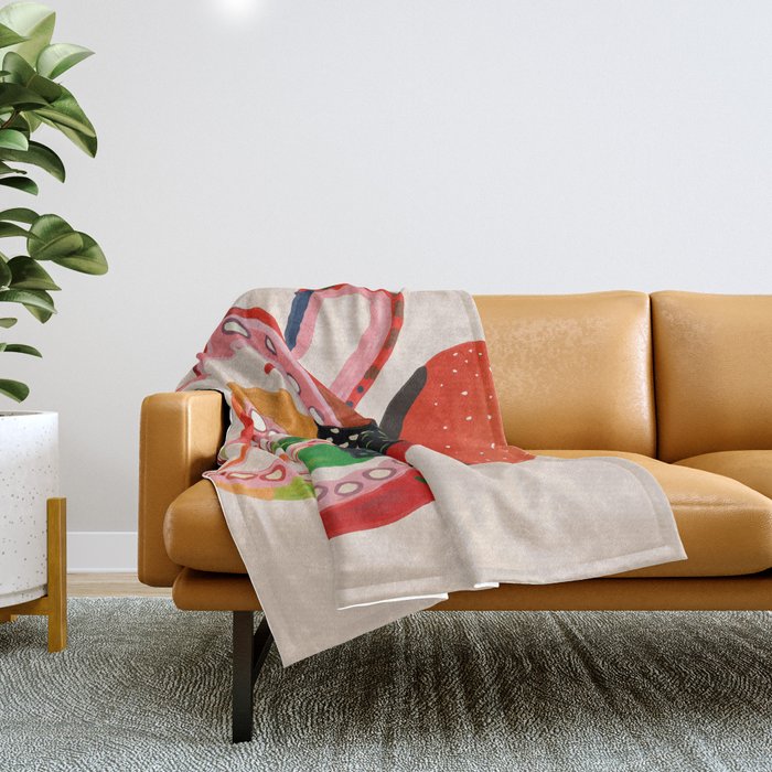 Colorful Octopus II Throw Blanket Gallery Image 1