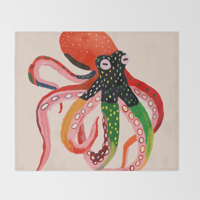 Colorful Octopus II Throw Blanket Gallery Image 2