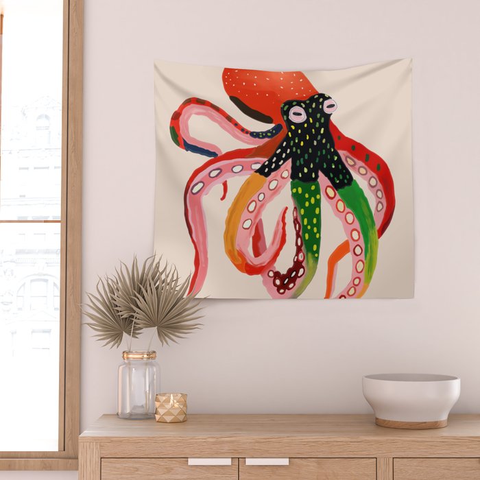 Colorful Octopus II Wall Tapestry Gallery Image 2