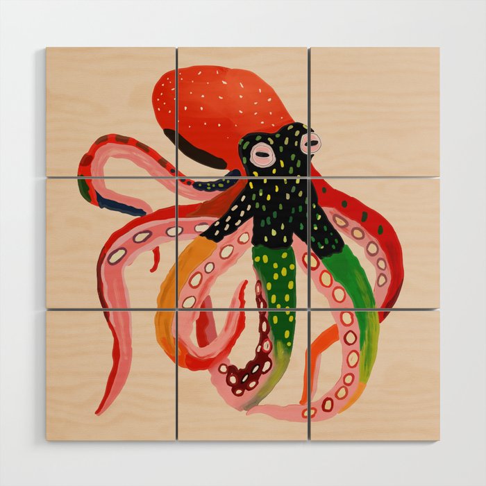 Colorful Octopus II Wood Wall Art Gallery Image 1