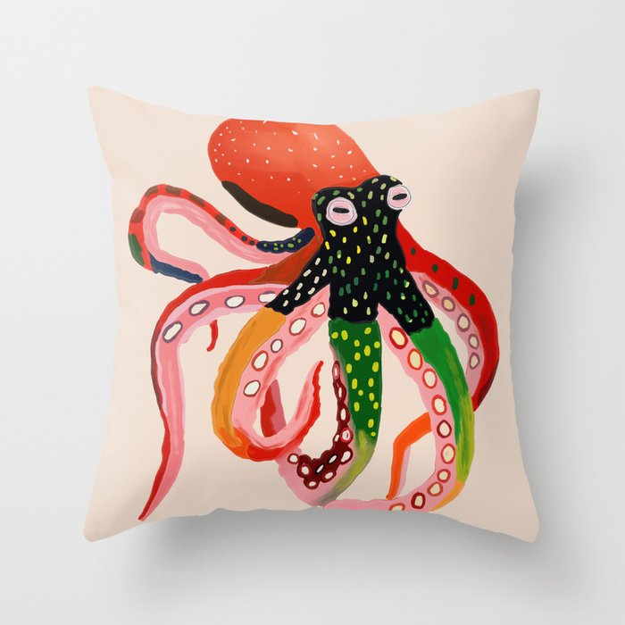 Colorful Octopus II Throw Pillow Gallery Image 6
