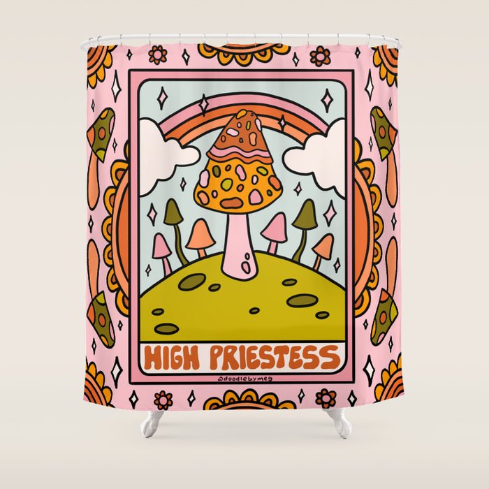 2. High Priestess Mushroom Shower Curtain Gallery Image 1