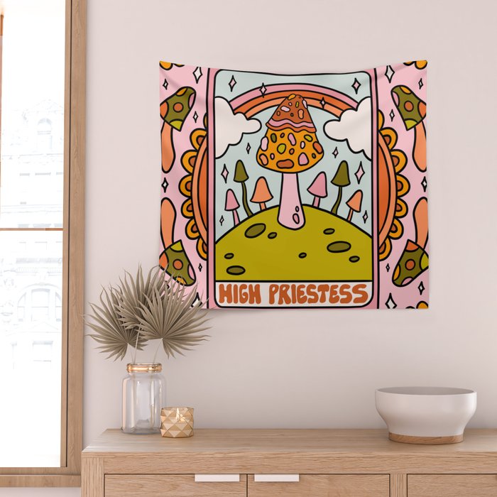 2. High Priestess Mushroom Wall Tapestry Gallery Image 2