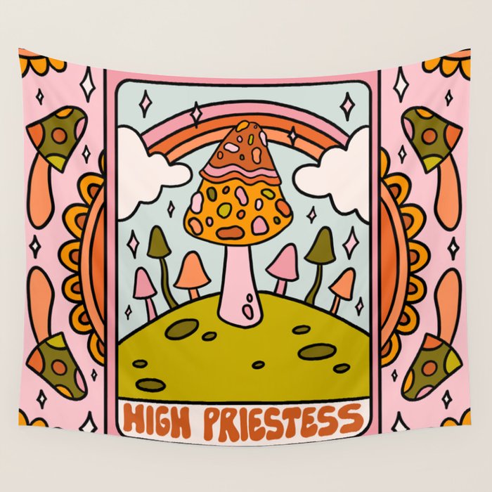 2. High Priestess Mushroom Wall Tapestry Gallery Image 4