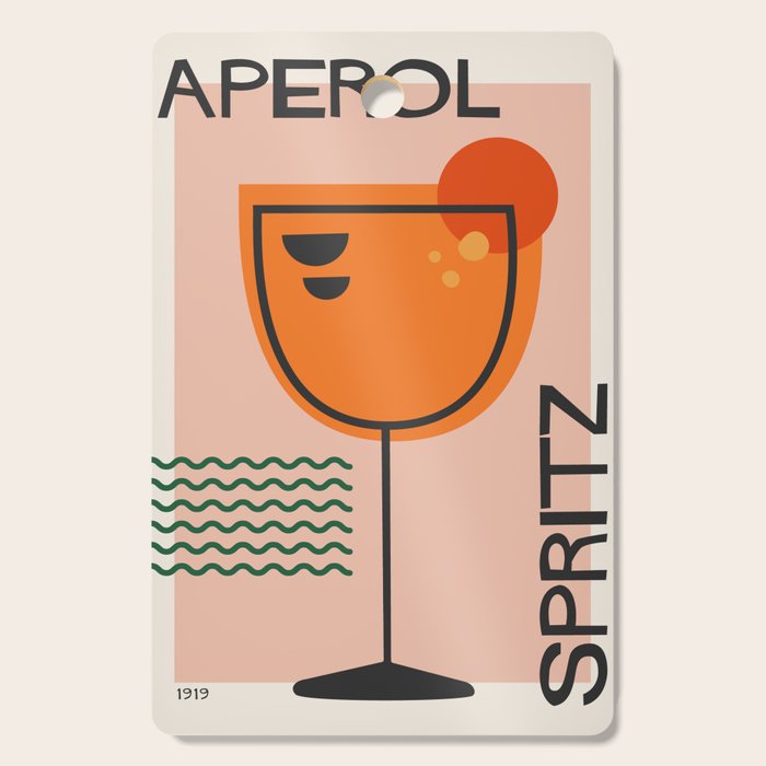 Cocktail Print Aperol Spritz Cutting Board Gallery Image 1