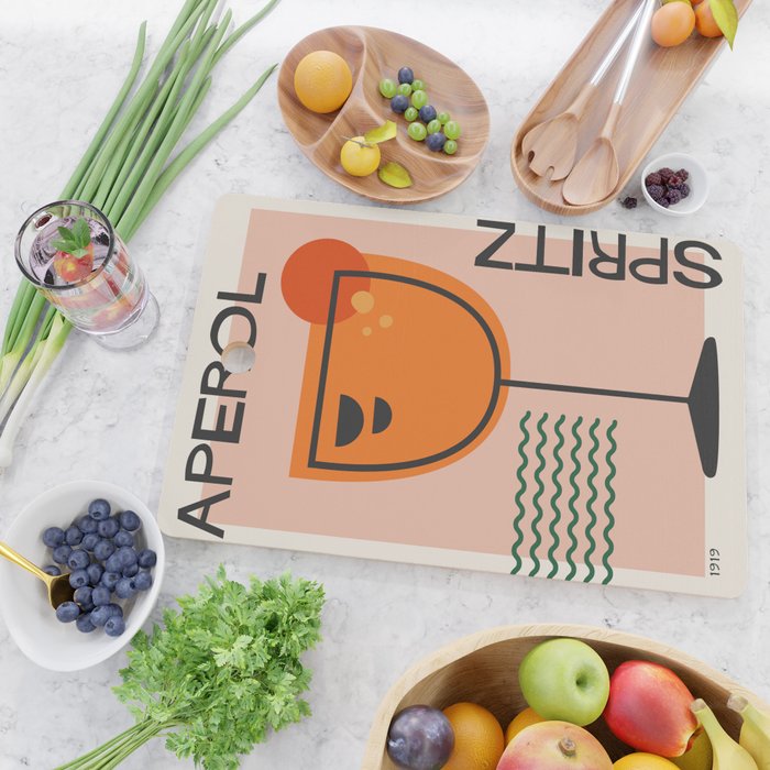 Cocktail Print Aperol Spritz Cutting Board Gallery Image 2