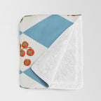 Mediterranean Vegetable Harlequin Pattern  Blue Diamond Garden  with Tomato Eggplant and Artichoke Throw Blanket Gallery Image 3