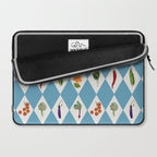 Mediterranean Vegetable Harlequin Pattern  Blue Diamond Garden  with Tomato Eggplant and Artichoke Laptop Sleeve Gallery Image 2