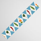 Mediterranean Vegetable Harlequin Pattern  Blue Diamond Garden  with Tomato Eggplant and Artichoke Table Runner Gallery Image 3
