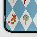 Mediterranean Vegetable Harlequin Pattern  Blue Diamond Garden  with Tomato Eggplant and Artichoke Laptop Sleeve Gallery Image 3