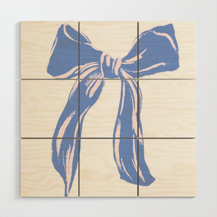 Light blue femenine bow Wood Wall Art Gallery Image 1
