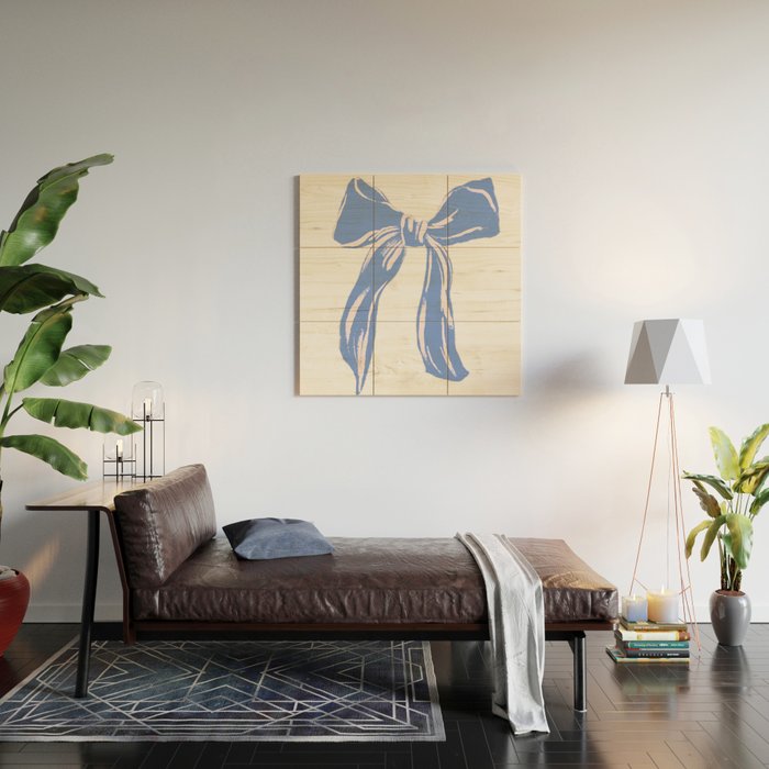 Light blue femenine bow Wood Wall Art Gallery Image 2