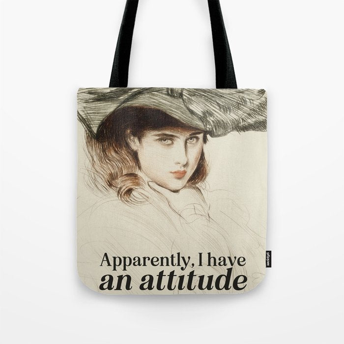 Apparently, I Have an Attitude Tote Bag Gallery Image 1