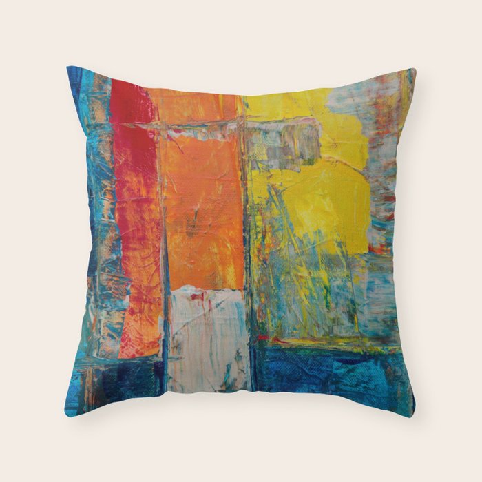 Colorful Geometric Abstract Art Throw Pillow Gallery Image 6