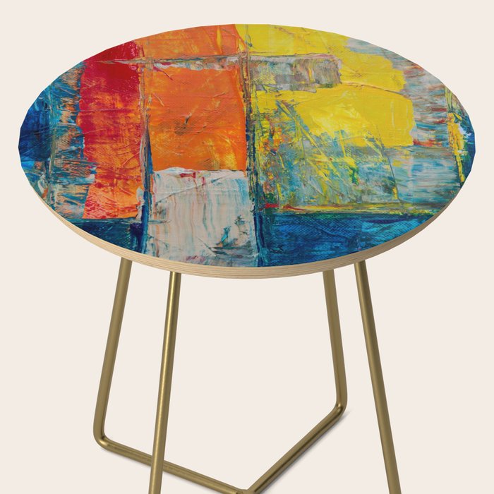Colorful Geometric Abstract Art Side Table Gallery Image 2