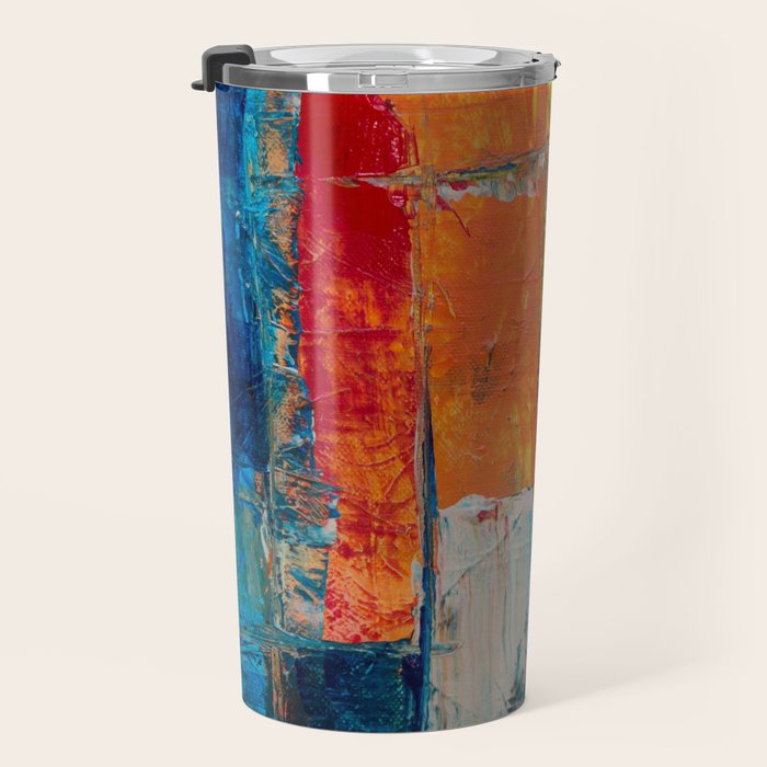 Colorful Geometric Abstract Art Travel Mug Gallery Image 3