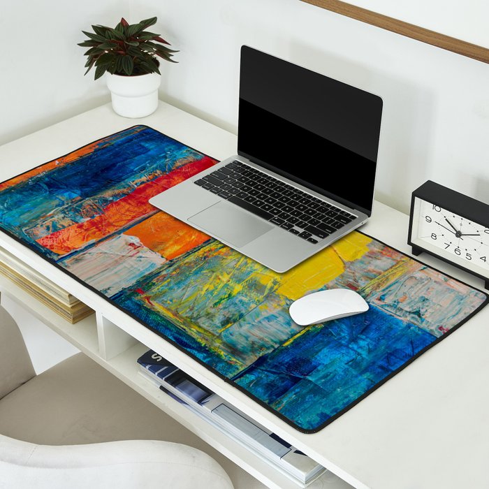 Colorful Geometric Abstract Art Desk Mat Gallery Image 2
