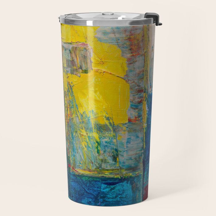 Colorful Geometric Abstract Art Travel Mug Gallery Image 2