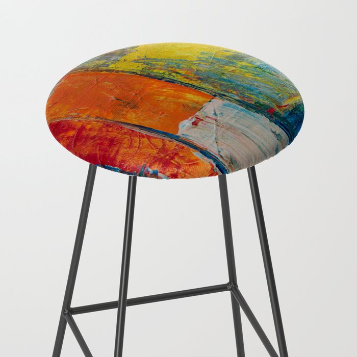 Colorful Geometric Abstract Art Stool Gallery Image 2