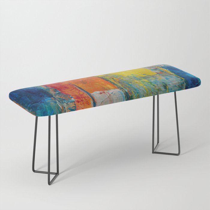 Colorful Geometric Abstract Art Bench Gallery Image 1