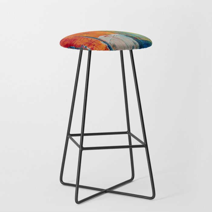 Colorful Geometric Abstract Art Stool Gallery Image 1