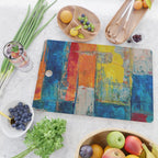Colorful Geometric Abstract Art Cutting Board Gallery Image 2