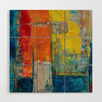Colorful Geometric Abstract Art Wood Wall Art Gallery Image 1