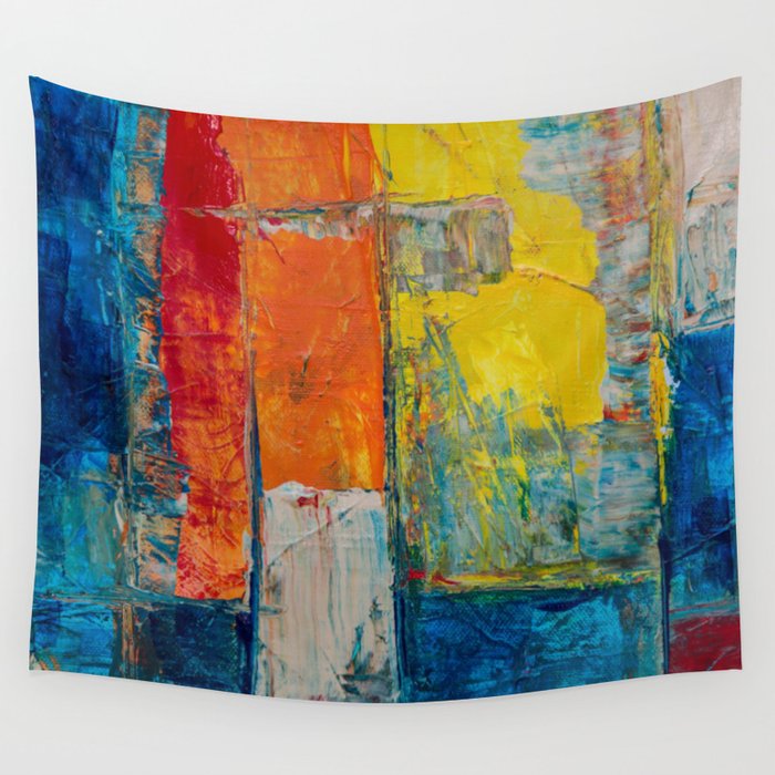 Colorful Geometric Abstract Art Wall Tapestry Gallery Image 1