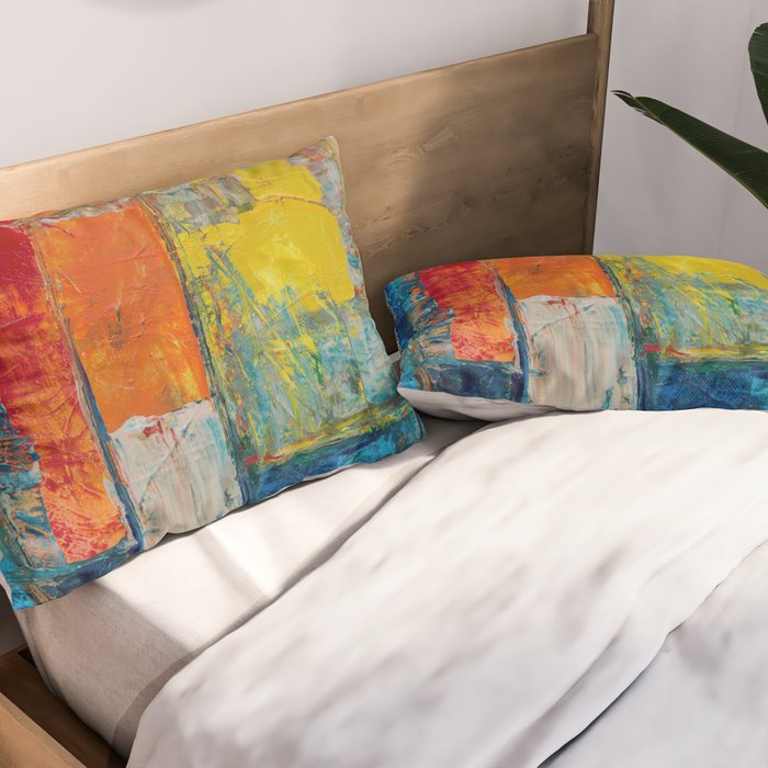 Colorful Geometric Abstract Art Pillow Sham Gallery Image 2