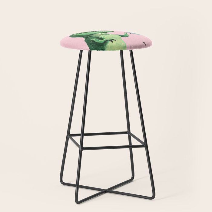 T-Rex Enjoying Coffee in Pink Stool Gallery Image 1