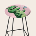 T-Rex Enjoying Coffee in Pink Stool Gallery Image 2
