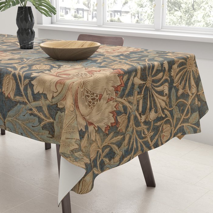 Honeysuckle (1876) by William Morris, Abstract II Antique Vintage Victorian Jugendstil Art Nouveau Tablecloth Gallery Image 3
