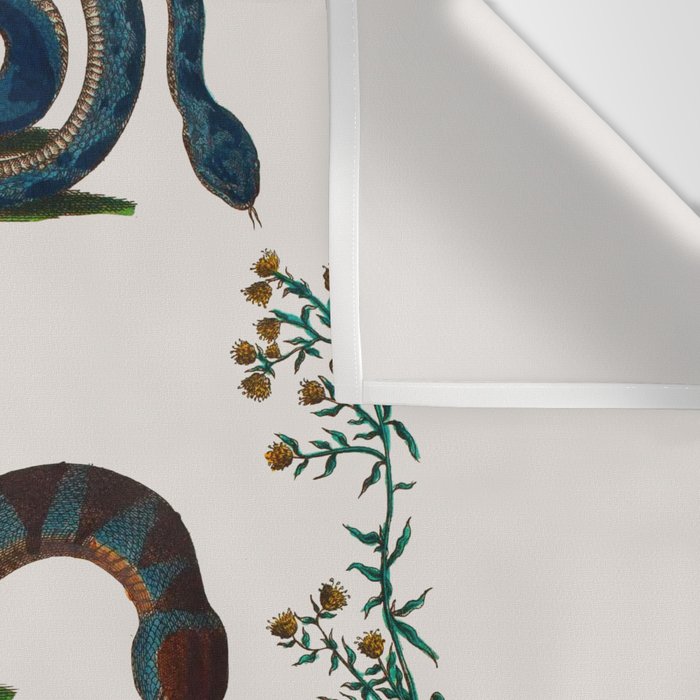 Albertus Seba Three Snakes And Floral Vines  Wall Tapestry Gallery Image 3