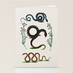 Albertus Seba Three Snakes And Floral Vines  Stationery Card Gallery Image 2