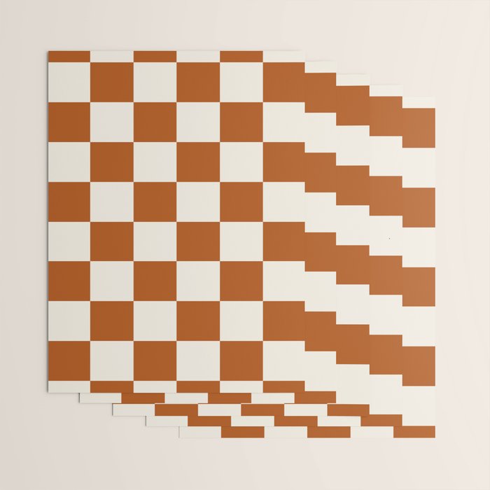 Checkered (Rust Cream) Wrapping Paper Gallery Image 3