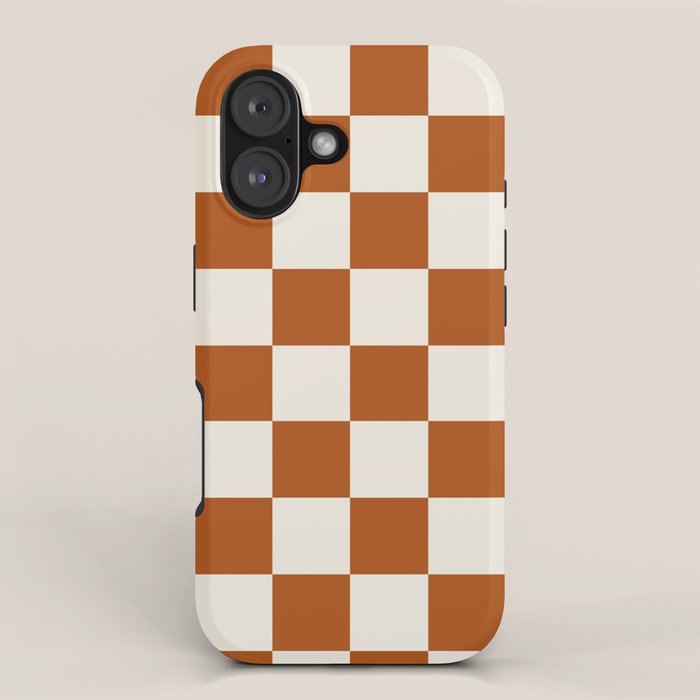 Checkered (Rust Cream) iPhone Case Gallery Image 1