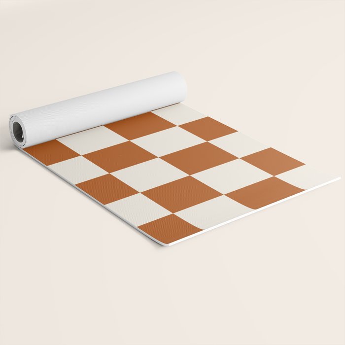 Checkered (Rust Cream) Yoga Mat Gallery Image 2