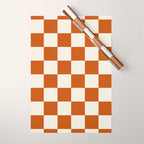 Checkered (Rust Cream) Wrapping Paper Gallery Image 1