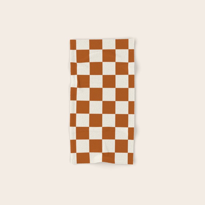 Checkered (Rust Cream) Bath Towel Gallery Image 1