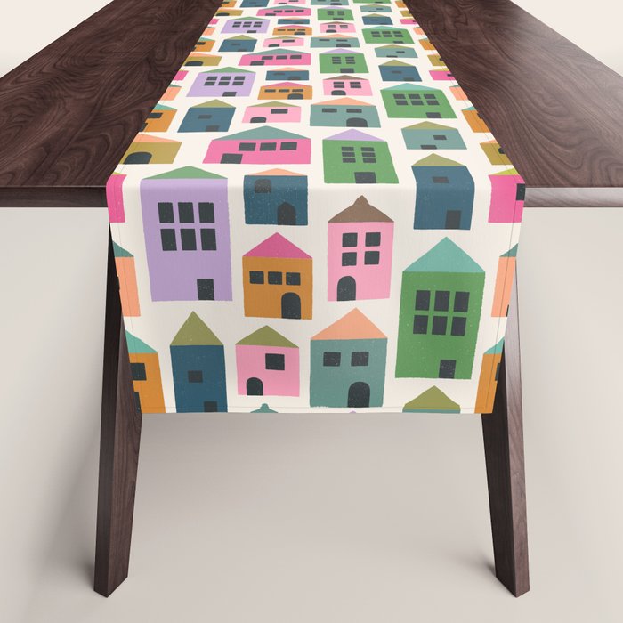 Happy Houses - Multi-colored Table Runner Gallery Image 1