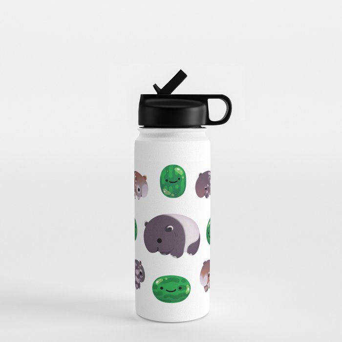 Tapir and baby watermelons Water Bottle Gallery Image 1