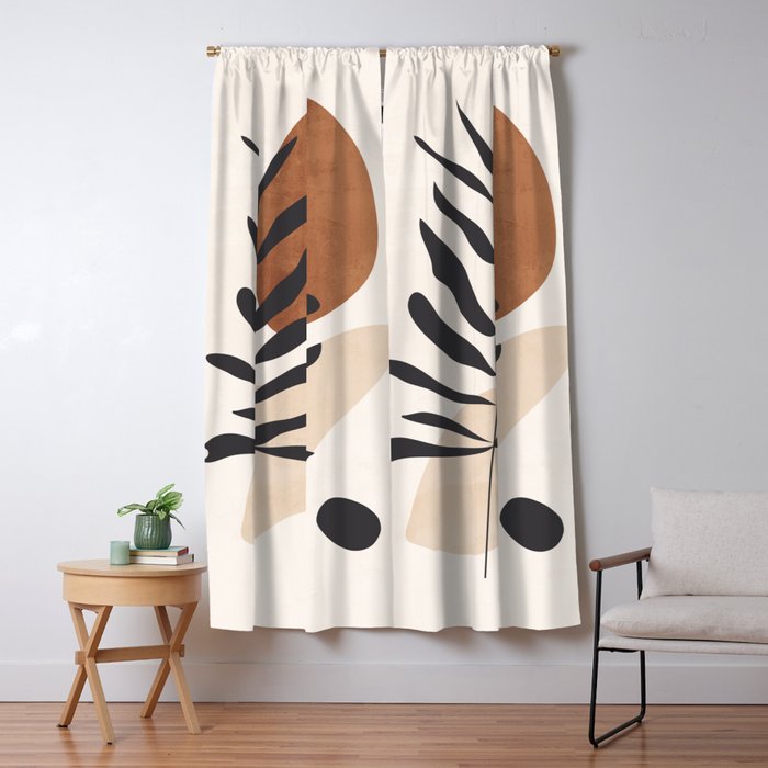 Abstract Art  Minimal Plant 12 Window Curtain Gallery Image 1