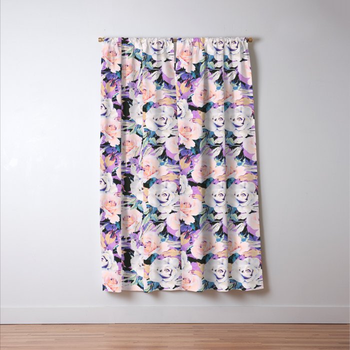 Modern Dark Vibrant Flowery D Window Curtain Gallery Image 3