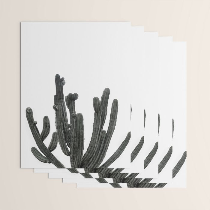 Black and White Cactus Wrapping Paper Gallery Image 3