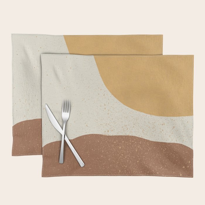 Minimalist Painting - Gold Brown Placemat Gallery Image 1