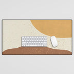 Minimalist Painting - Gold Brown Desk Mat Gallery Image 1