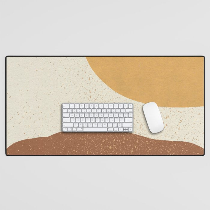 Minimalist Painting - Gold Brown Desk Mat Gallery Image 1