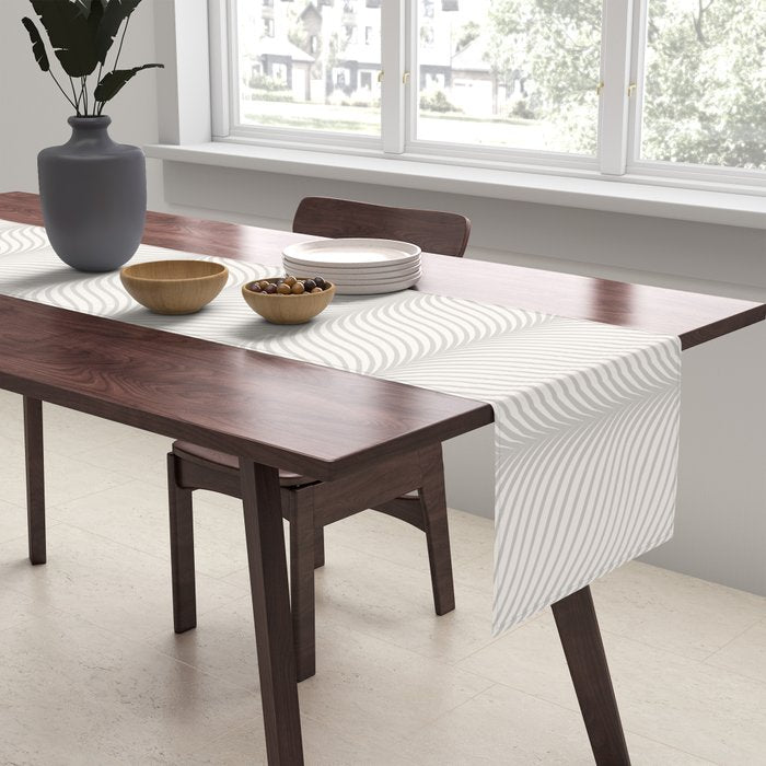 Elysian XVII Grey White Table Runner Gallery Image 2