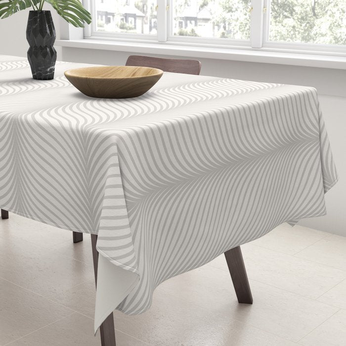 Elysian XVII Grey White Tablecloth Gallery Image 3