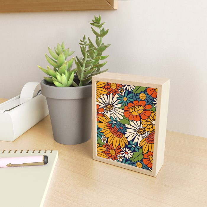 70s Retro Floral - Bold Mini Art Print Gallery Image 2